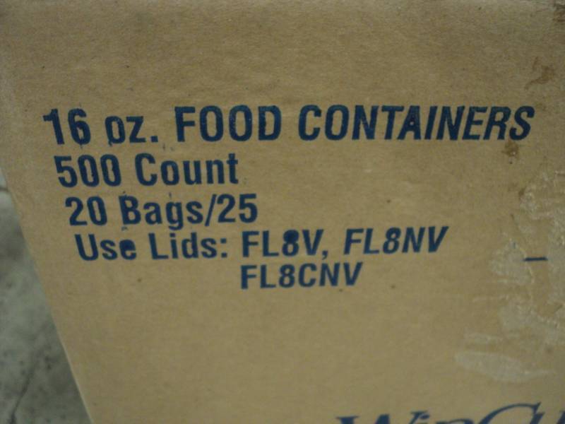 lot 204 image: Case of 500 - 16 oz Food Containers...