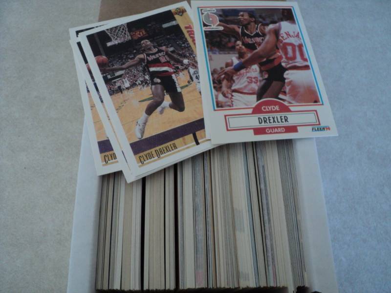lot 51 image: Box of Clyde Drexler Cards...