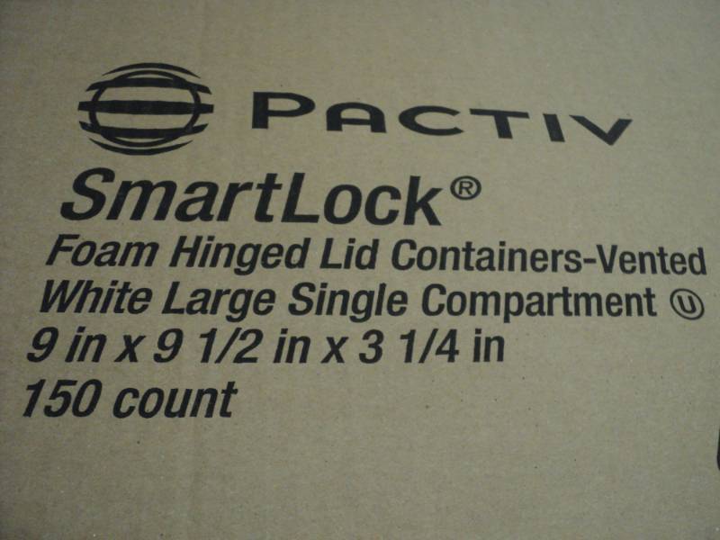 lot 253 image: PACTIV Smartlock case of 150 Foam H...