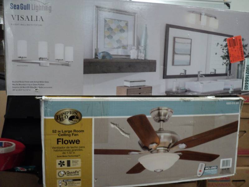lot 268 image: 52 Fan and Light Fixture missing ...