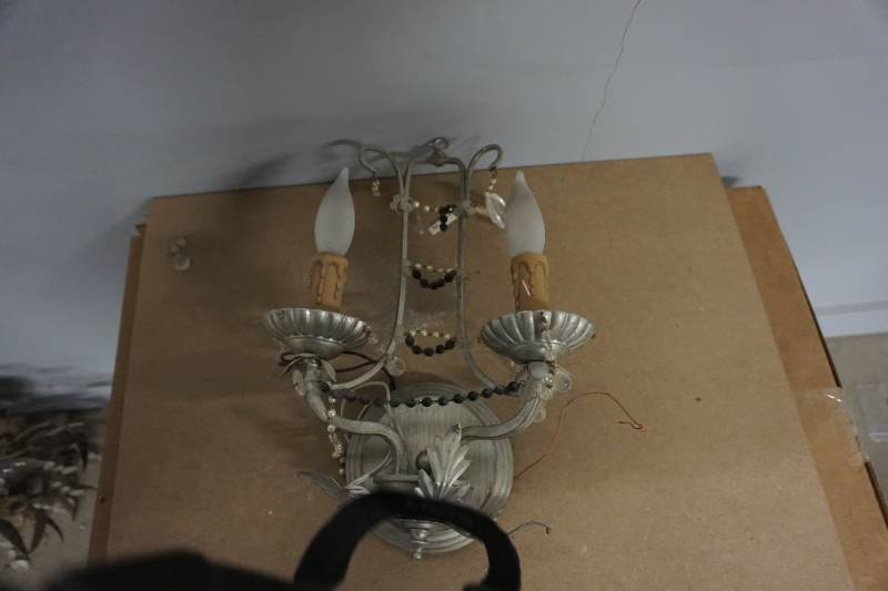 lot 157 image: Silver Colored 2 Candle Light Wall Sconce
