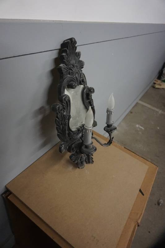 lot 126 image: Decorative Dark Colored Mirrored 25 Wall Sconce Light Fixture