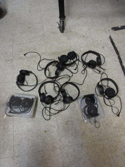 BOX OF SONY HEADPHONES
