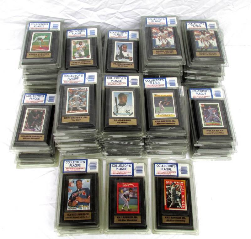 lot 6 image: Huge Lot of Vintage Early 1990s MLB and NBA Player Plaques