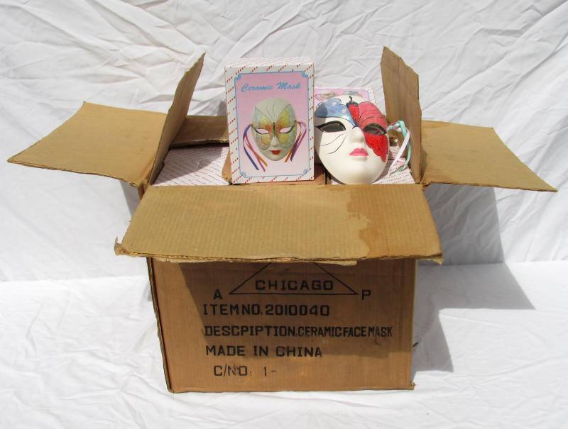 lot 24 image: Lot of New Vintage Ceramic Masks