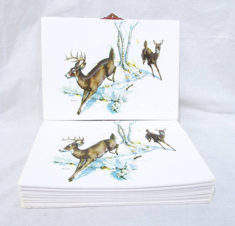 lot 47 image: Lot of New Vintage Fred Sweney White Tailed Deer Vacuum Form Prints