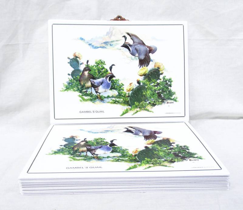 lot 49 image: Lot of New Vintage Fred Sweney Gambels Quail Vacuum Form Prints