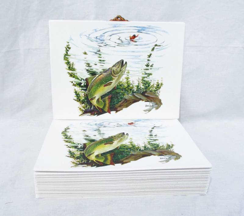 lot 53 image: Lot of New Vintage Fred Sweney Dolly Varden Trout Vacuum Form Prints