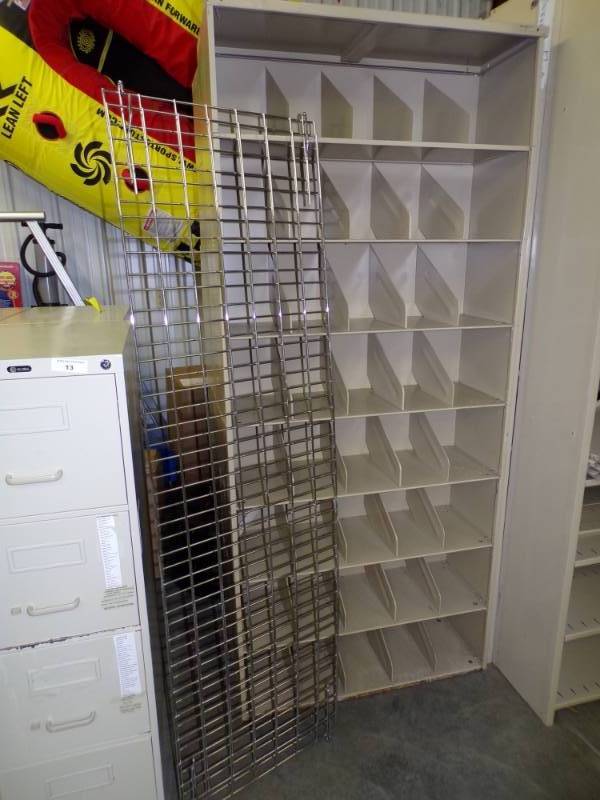 lot 14 image: Metal Shelf and wire racks