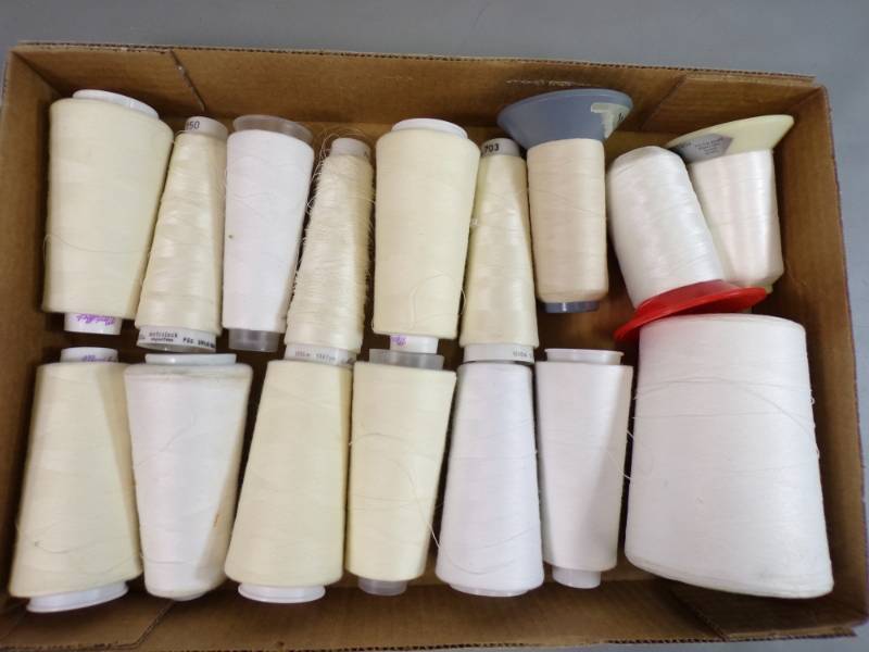 lot 61 image: Flat of White threads A & E, Coats and Clarks etc