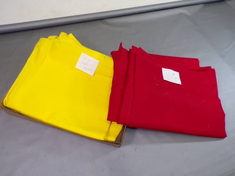 lot 66 image: Flat of Red and Yellow Denim Fabric