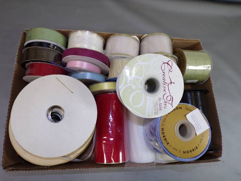 lot 75 image: Flat of Ribbon and Lace