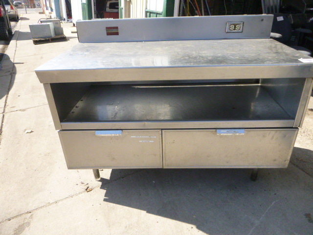 lot 11 image: 2 Drawer Stainless Prep Table