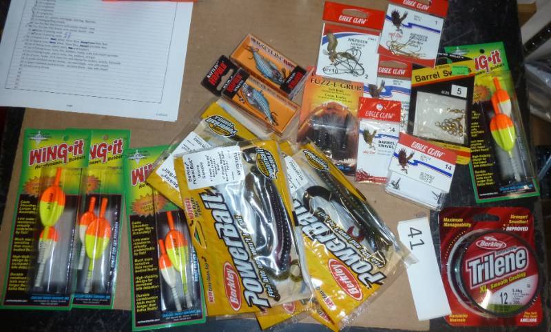 lot 41 image: lot of fishing items, lures, line, ...