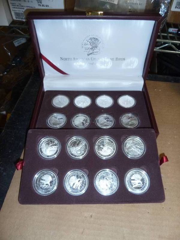 lot 79 image: 16 Silver Plated Whitetail Deer Coi...