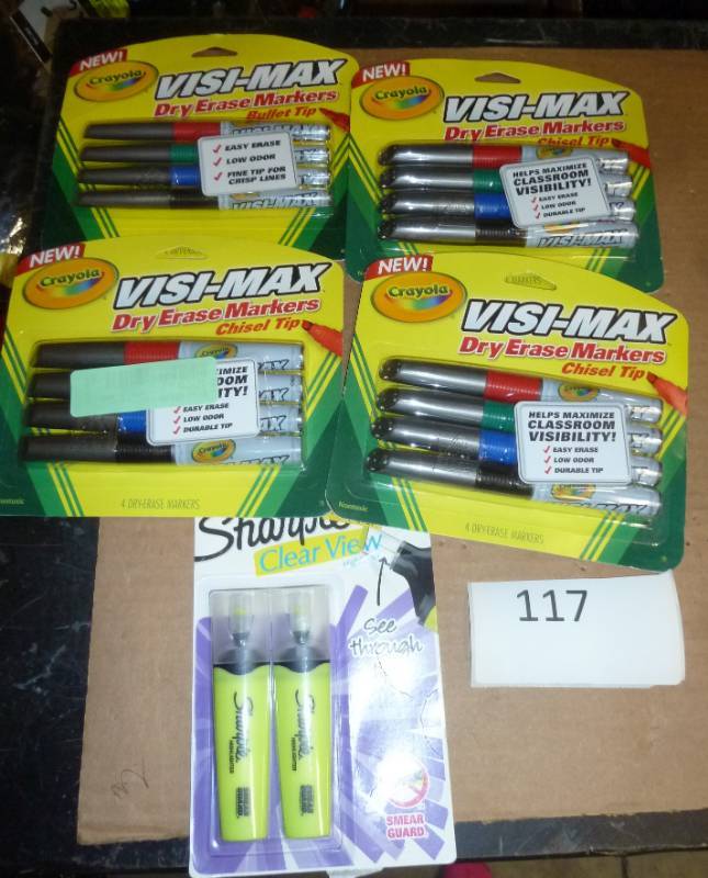 lot 117 image: 4 packs of 4 dry erase markers and ...