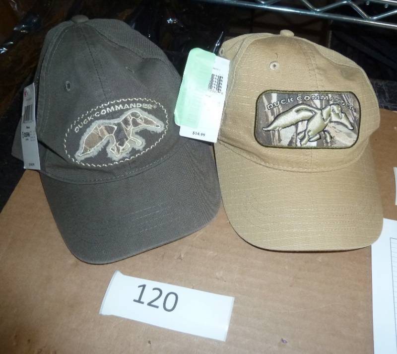 lot 120 image: 2 New Duck Commander hats with velc...