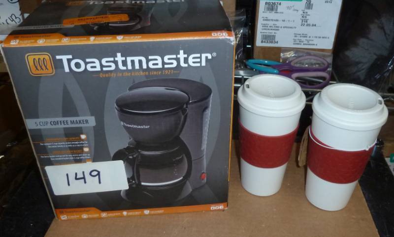 lot 149 image: 5 cup coffee maker and mugs...