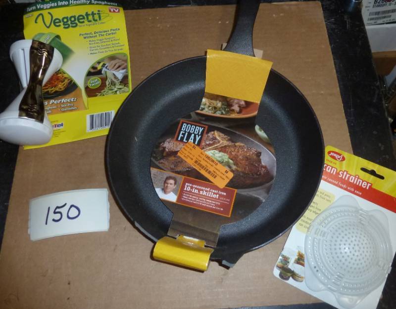 lot 150 image: new Bobby Flay cast iron 10 skille...
