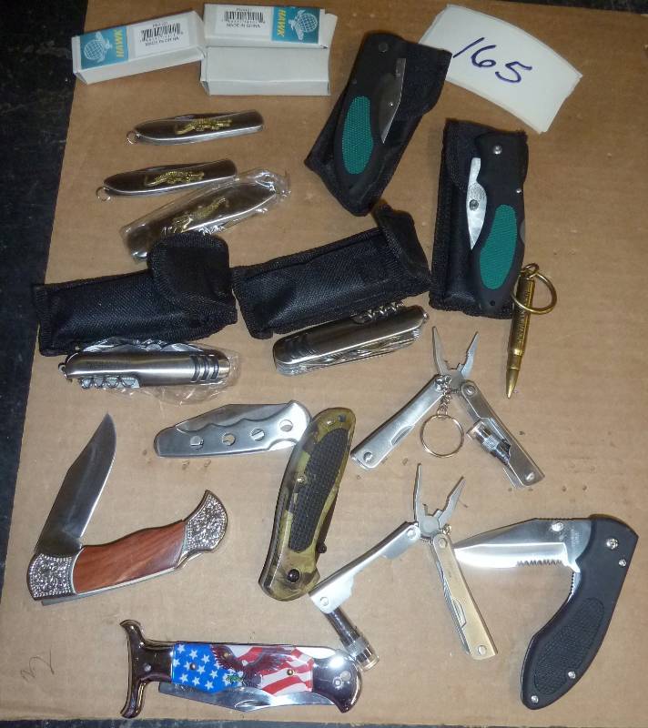 lot 165 image: lot of 17 new pocket knives ...
