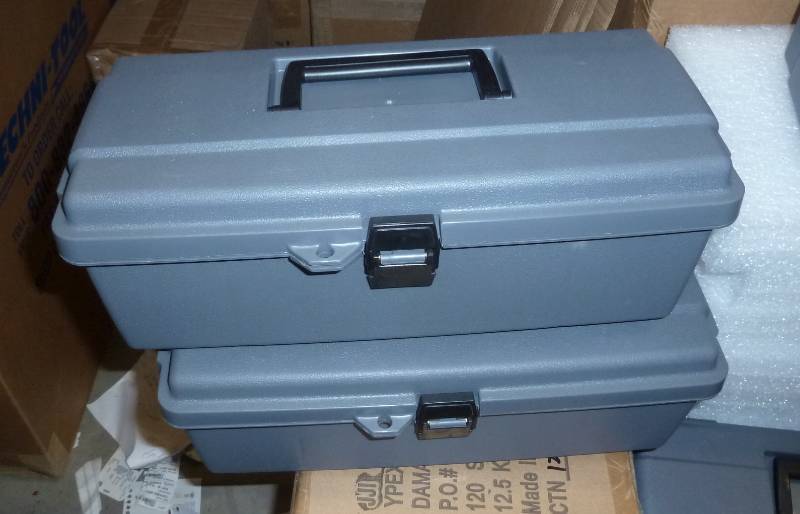 lot 170 image: 2 new toolboxes, mini maglite...
