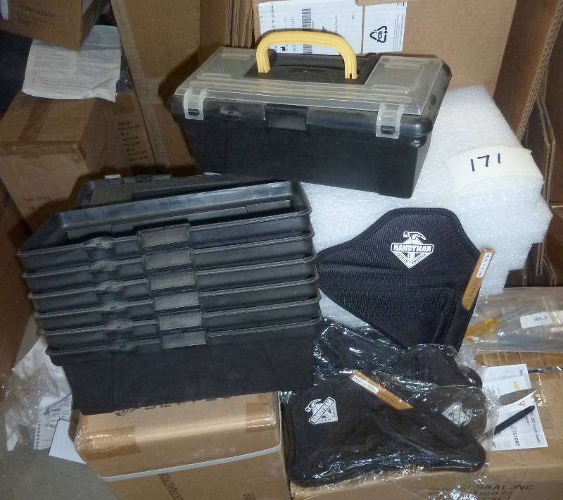 lot 171 image: 7 lightweight toolboxes and 7 speed...