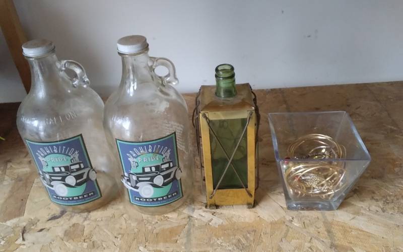 lot 12 image: Jewelry, Jugs, Lantern Music Box