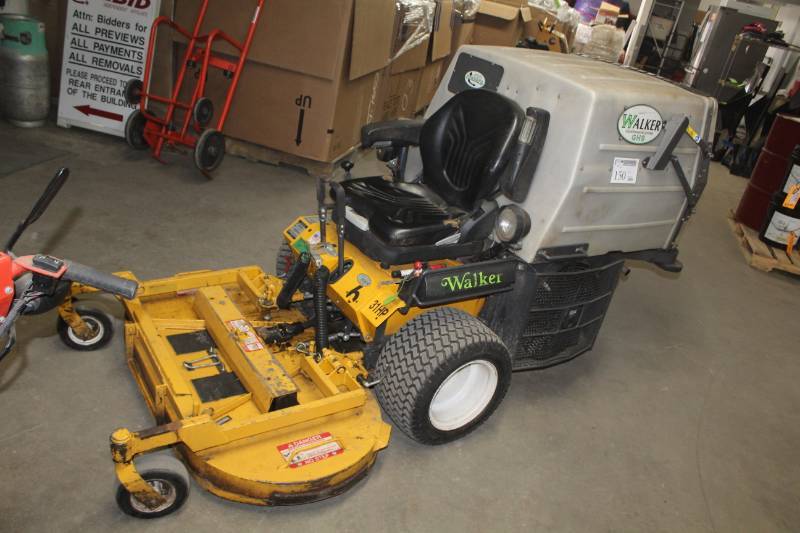 lot 150 image: Walker Commercial Zero-Turn Rider Lawn Mower with Grass Handling System