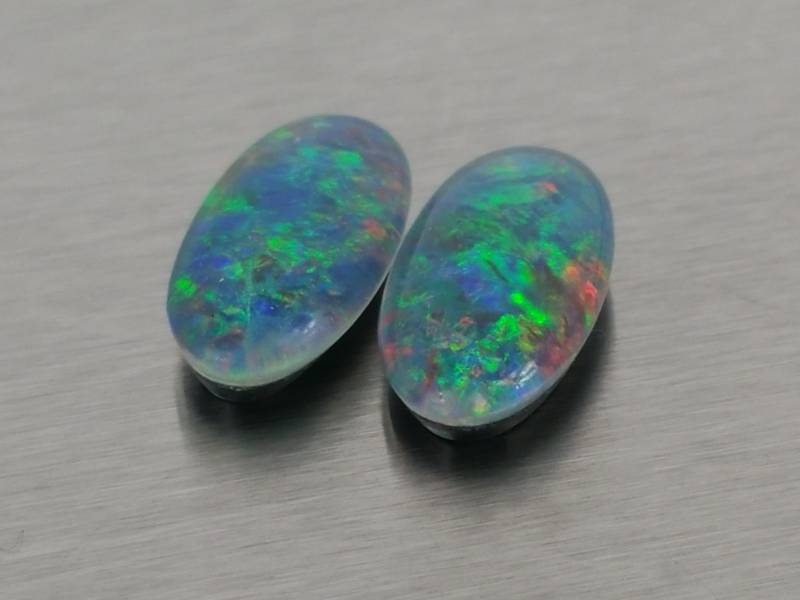 lot 17 image: (2) Australian Black Opal Triplets