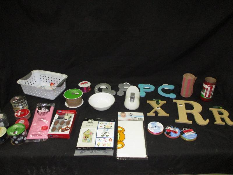 craft items, letters, ribbon, Tape and more
