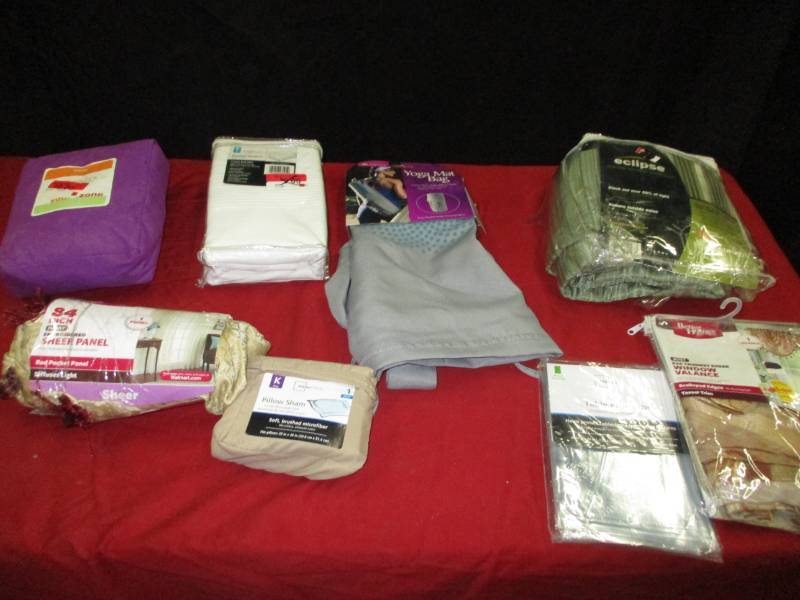 Curtains and bedskirts, yoga mat holder