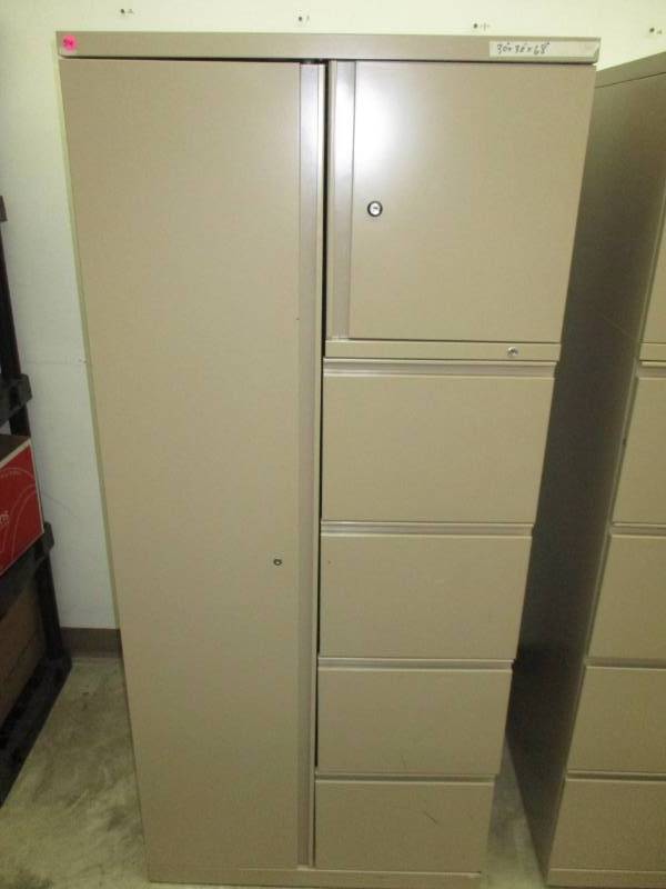 30x30x68 Locker with hanging side and locker space and 4 drawers for files