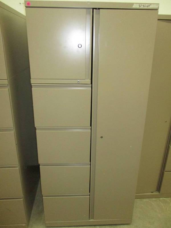 30x30x68Personal Storage Locker with hanging side and 4 drawers for files