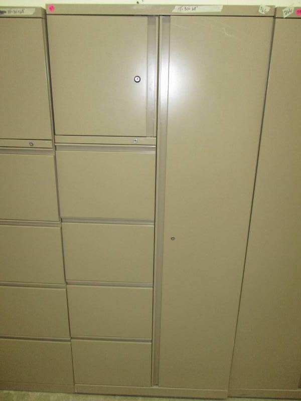 30 x 18x 68 Personal Storage Locker with hanging side and 4 drawers for files