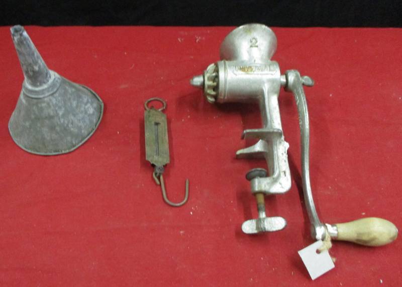 Vintage Oxwell Pocket Scale, Grinder and funnell
