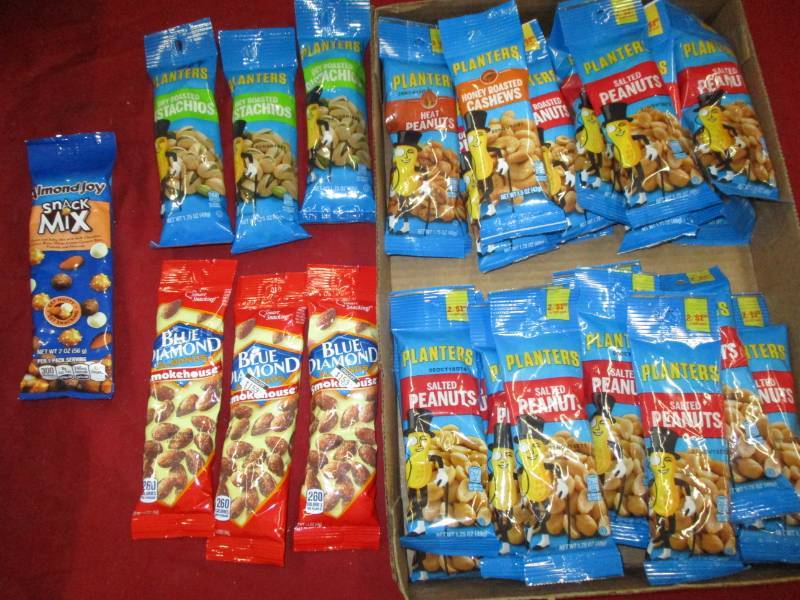 33 Planters Pistachios, Salted Peanuts, Cashews and Blue diamond almonds