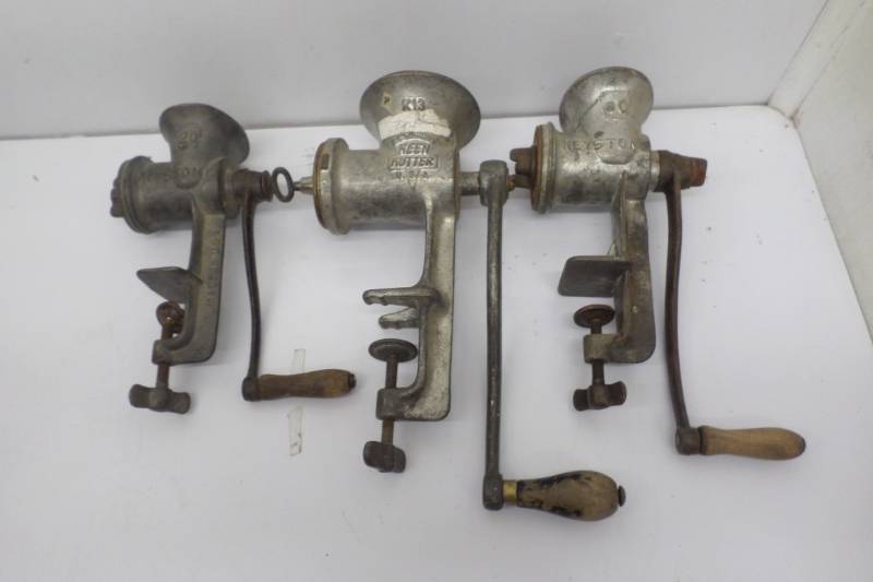 3 Vintage Meat Grinders