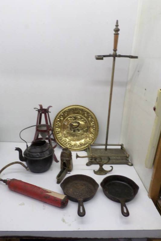 Vintage Items-Two Small Cast Iron Pans, etc