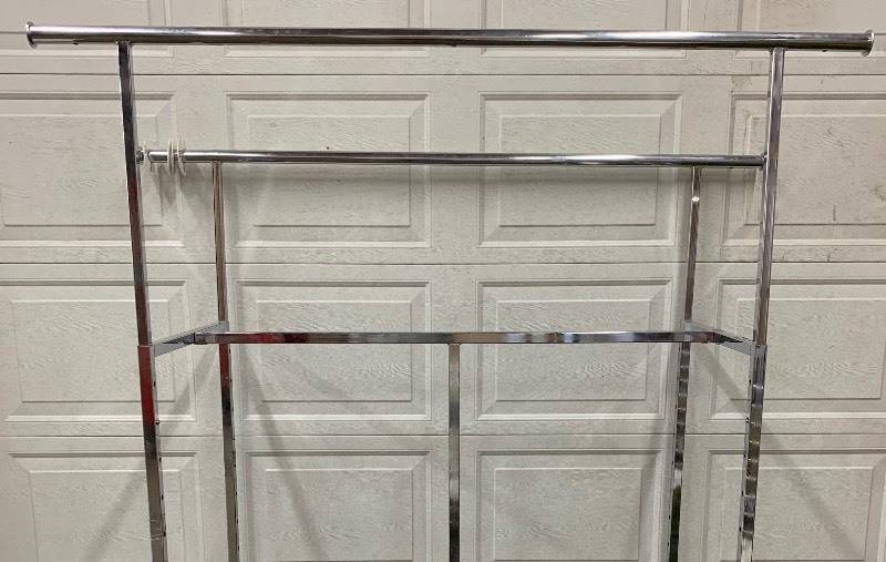 lot 10 image: 4 Retail Clothes Rack Adjustable Height
