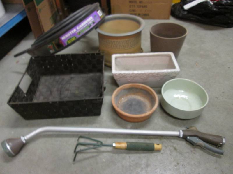 lot 22 image: Lot of Misc YardGarden Tools Pots ...