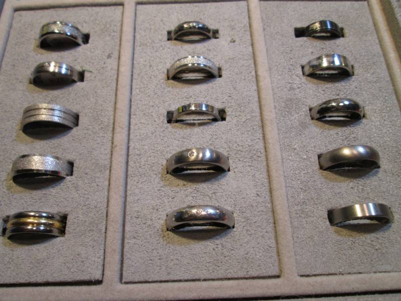 lot 62 image: Lot of 15 Band Rings No Markings or...