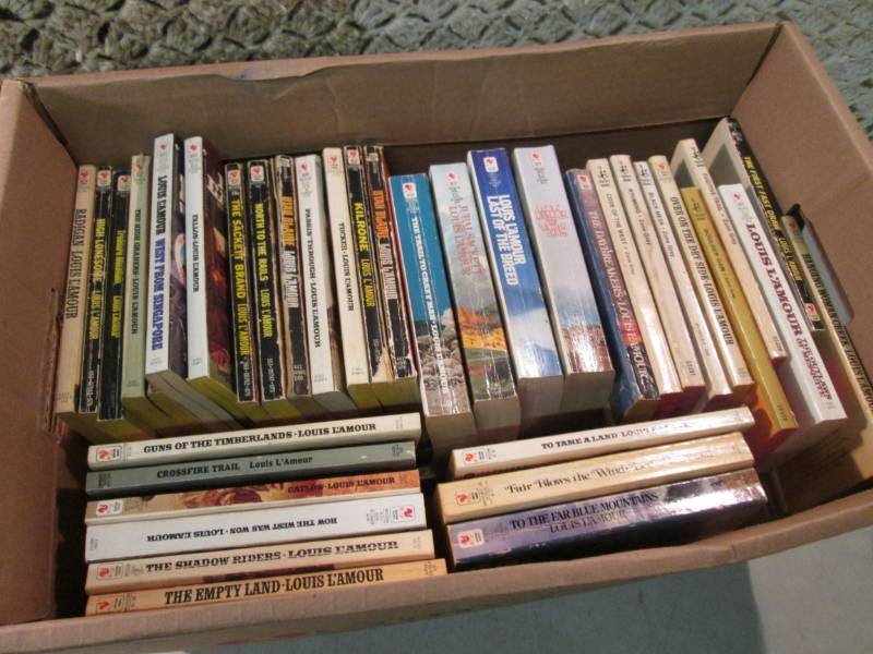 lot 77 image: Box Full of Paperback Books Looks l...