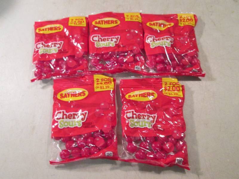 lot 125 image: 5 Bags of Cherry Sours Best by Feb ...