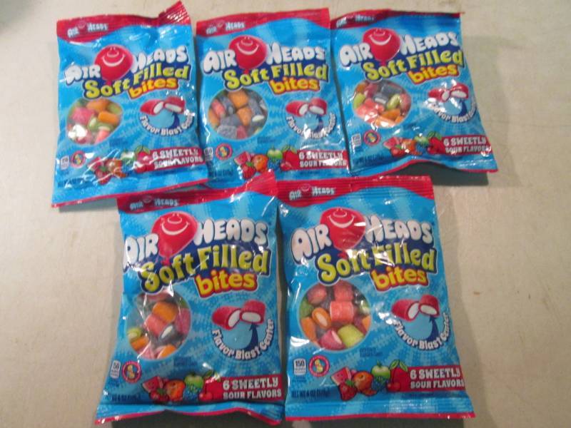 lot 128 image: 5 Bags of Air Heads Soft Filled Bit...