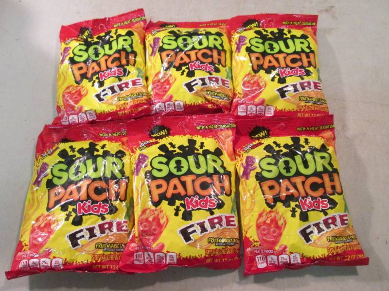 lot 156 image: 6 Bags of Sour Patch Kids Fire Cand...