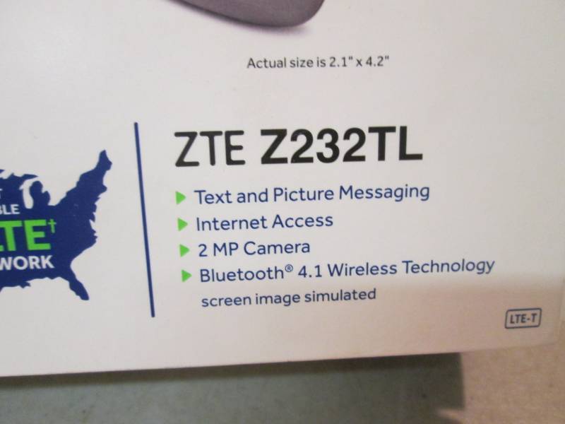 lot 243 image: TracFone ZTE Z232TL Open Box Untest...