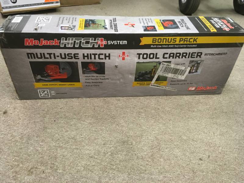 lot 4 image: MoJack Hitch Plus 3 in. Multi-Use Hitch Attachment and 26 in. Tool Carrier  in very good condition