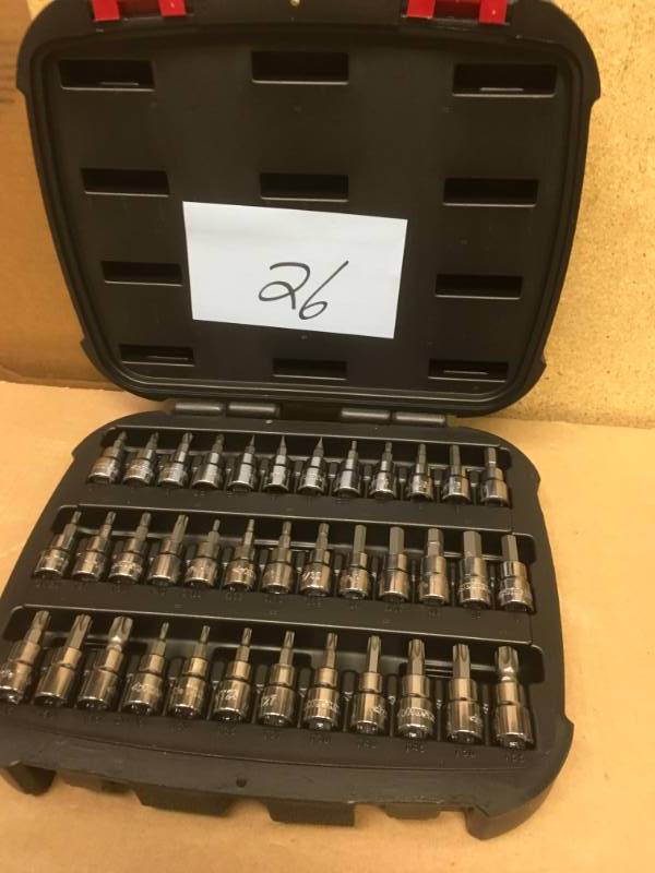 lot 26 image: Husky 38 in. Drive Master Bit Socket Set (37-Piece) in good condition