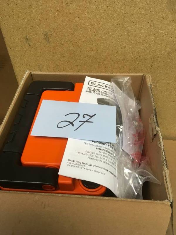 lot 27 image: BLACK  DECKER JS75C2PB 750 Amp Portable Power Station in good condition
