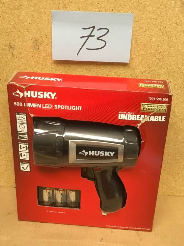 lot 73 image: Husky 500 Lumen LED Compact Unbreakable Spotlight not used
